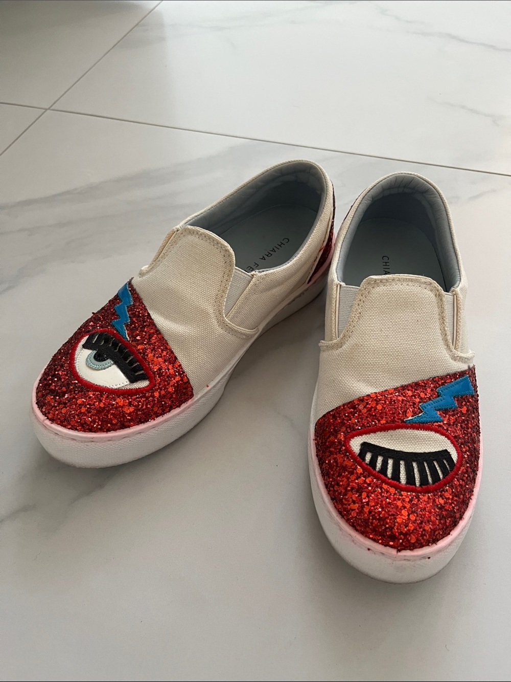 Chiara Ferragni "Flirting" glitter slip-on sneakers